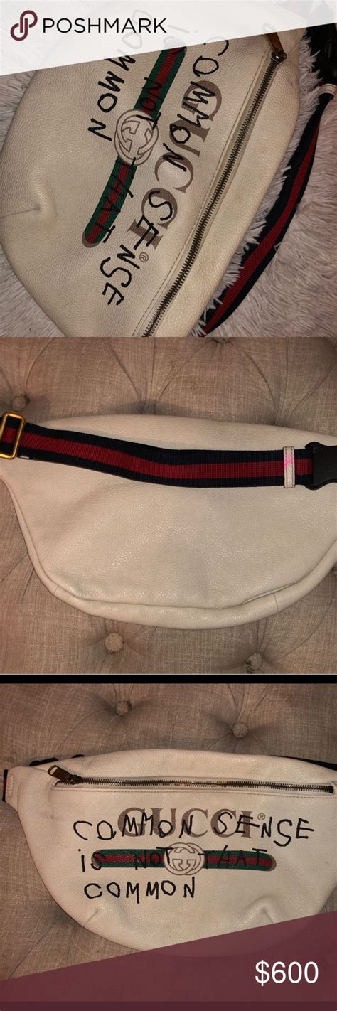 gucci fanny pack with writing|gucci fanny pack common sense.